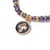 2Pcs 2 Styles Glass Beads Stretch Bracelet Set for Women BJEW-JB11570-4