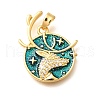 Brass Micro Pave Clear Cubic Zirconia Pendents KK-R212-13G-06-1