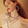 FIBLOOM 3 Set 3 Style Moon & Cross & Star Pendant Necklaces Set NJEW-FI0001-14-6