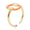 Brass Enamel Cuff Rings RJEW-P023-19G-2