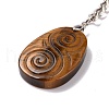 Natural Tiger Eye Teardrop with Spiral Pendant Keychain KEYC-A031-02P-02-4