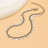 Bohemian Style Alloy Coin Tassel Twisted Chain Anklets WG47E30-02-1