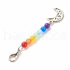 Chakra Theme Natural & Dyed Malaysia Jade Beaded Pendant Decorations HJEW-JM00641-04-4