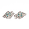 Synthetic Turquoise Pendants PALLOY-D013-08AS-3