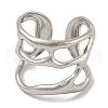 304 Stainless Steel Open Cuff Ring RJEW-C067-25P-2