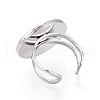 304 Stainless Steel Cuff Ring Findings STAS-S080-040H-P-4