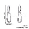 Geometric Paperclip Brass Clear Cubic Zirconia Brooch Hoop Earrings DO3994-5-1
