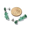 Natural Green Aventurine Dangle Stud Earrings EJEW-JE06371-02-4