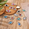 16Pcs 8 Styles Alloy Resin Imitation Gemstone Pendants RESI-TA0001-51-5