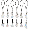 12Pcs Plastic Mobile Dustproof Plugs & Mobile Straps PALLOY-GL00012-1