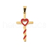 304 Stainless Steel Enamel Pendants STAS-R168-11G-1