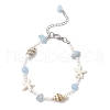 Round Shell Pearl Beaded Bracelets for Womwn BJEW-JB11860-3