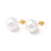 6 Pair Shell Pearl Round Ball Stud Earrings EJEW-A067-18B-G-1