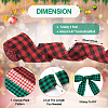 3 Rolls 3 Colors Tartan Cotton Linen Frayed Ribbon OCOR-TAC0035-11A-4