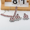 Retro Alloy Rhinestone Stud Earrings & Pendant Necklaces Sets FS-WG2F819-01-2