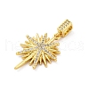 Brass Micro Pave Cubic Zirconia Pendants KK-U066-20G-2