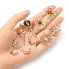 10Pcs 10 Styles Zinc Alloy with Glass Rhinestone Pendants FIND-YW0004-27-4