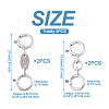  4Pcs 2 Style 925 Sterling Silver Spring Ring Clasps Sets STER-TA0001-05-3