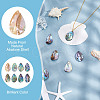 HOBBIESAY 8Pcs Natural Abalone Shell/Paua Shell Pendants SSHEL-HY0001-02-5