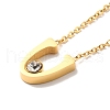 Initial Letter V Ion Plating(IP) 304 Stainless Steel Pendant Necklaces NJEW-P290-03G-1