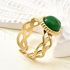 304 Stainless Steel Cuff Rings for Women RJEW-U062-02A-02G-3
