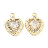 Brass Micro Pave Clear Cubic Zirconia Pendants KK-L211-002G-1