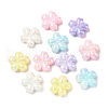 30Pcs 5 Colors Luminous & UV Plating Opaque Acrylic Flower Beads SACR-CJ0001-74-9