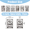 DICOSMETIC 12Pcs 6 Style 201 Stainless Steel Pendants STAS-DC0015-85-2
