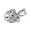 Brass Micro Pave Clear Cubic Zirconia Pendants KK-R159-04P-2