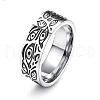 Antique Silver Stainless Steel Finger Ring PW-WG24623-11-1