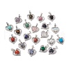 Natural & Synthetic Mixed Gemstone Pendants G-P484-04P-1