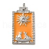 Brass Micro Pave Cubic Zirconia Pendants with Enamel KK-H458-01P-08-1