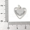 Brass Pave Natural White Shell Heart Charms with Jump Rings KK-S522-08A-P-3