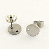 Non-Tarnish 304 Stainless Steel Stud Earring Findings STAS-R063-35-1
