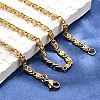 304 Stainless Steel Lumachina Chain Necklaces NJEW-P226-08G-01-4