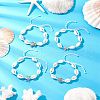 Natural Cowrie Shell & Alloy Charm Beaded Braided Bead Bracelets for Women BJEW-JB11905-1