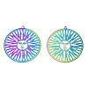 Ion Plating(IP) 201 Stainless Steel Filigree Big Pendants STAS-S118-079-1