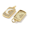 Brass Micro Pave Clear Cubic Zirconia Pendants KK-L213-033G-2