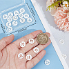 Beebeecraft 24Pcs 12 Styles 12 Constellation Natural Freshwater Shell Hollower Flat Round Charms SHEL-BBC0001-12-3