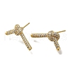 Rack Plating Brass Micro Pave Clear Cubic Zirconia Stud Earrings EJEW-U011-08G-1