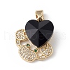 Rack Plating Brass Micro Pave Cubic Zirconia Pendants KK-C015-01G-17-1