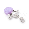 Angel Glass Pearl & ABS Plastic Beads Pendant Decorations HJEW-JM03022-5