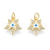 Brass Micro Pave Clear Cubic Zirconia Charms KK-N227-107D-3