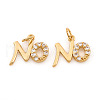 Brass Micro Pave Cubic Zirconia Charms ZIRC-G169-05G-1