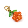 2Pcs Halloween Theme Pumpkin Glass Seed Beads Pendant Decorations HJEW-MZ00283-6