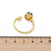 Fruit Theme Brass Enamel Open Cuff Rings for Women RJEW-U057-02G-5