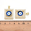 Brass Micro Pave Clear Cubic Zirconia Pendants for Women KK-T070-91A-02-3
