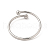 Non-Tarnish 304 Stainless Steel Wire Wrapped Open Cuff Ring for Women RJEW-E066-12P-3