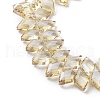 Electroplate Rhombus Glass Beads Strands EGLA-A036-12A-PL04-3