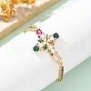 Brass Micro Pave Cubic Zirconia Slider Bracelets BJEW-M053-01G-5